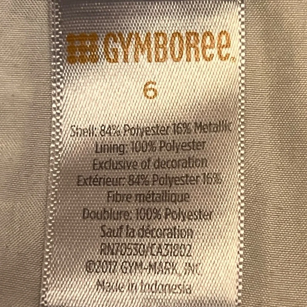 Gymboree Girls 6 Metallic Gold Champagne Jacquard Cap Sleeve Dress Party Elegant